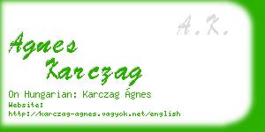 agnes karczag business card
