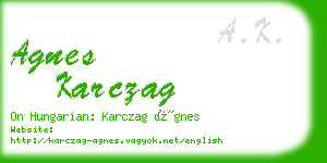 agnes karczag business card